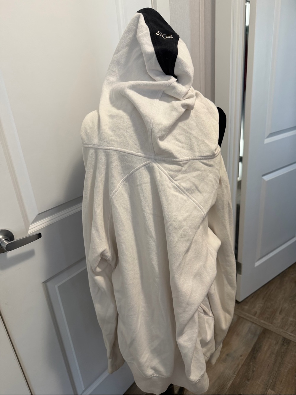 Fox White Hooded Windbreaker with Black Hood Accent